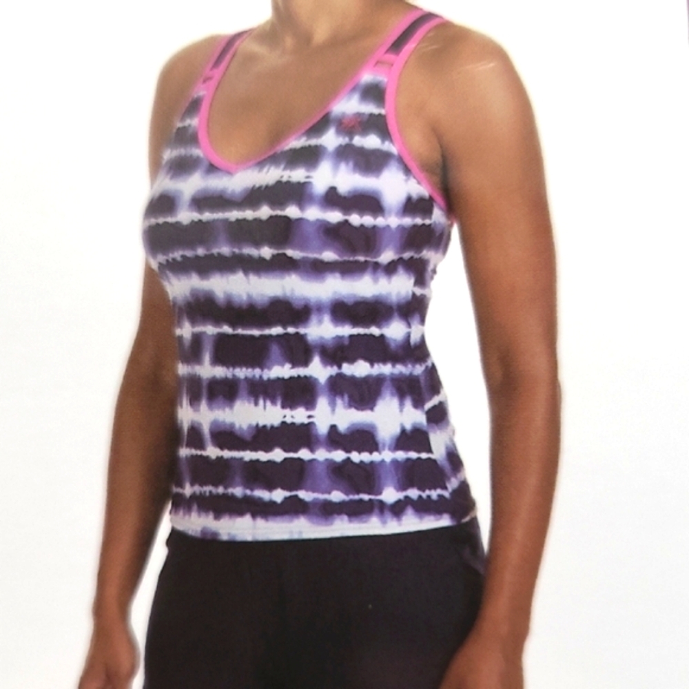 Women's Navy and Pink Tie-Dye Swimsuit Two Piece Set